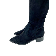 Marc Fisher Black Faux Suede Yuna Over The Knee Boots