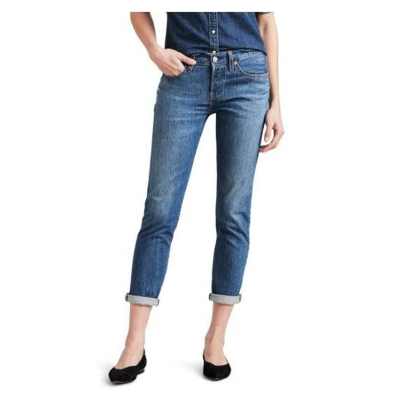 Levi's 501 Ankle Taper Mid Rise Blue Denim Jeans