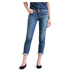 Levi's 501 Ankle Taper Mid Rise Blue Denim Jeans