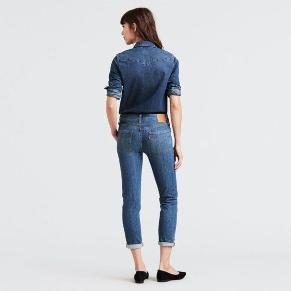 Levi's 501 Ankle Taper Mid Rise Blue Denim Jeans