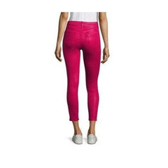 J Brand Alana Pink Coated High Rise Skinny Jeans