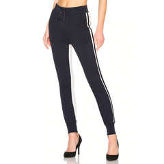Joie Jairo Jogger Pants Navy Blue Grey Side Stripe Sweatpants