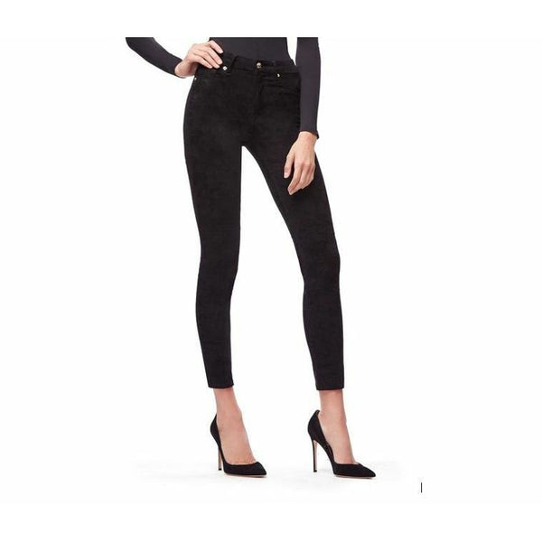 Good American Good Legs Black Faux Suede Leggings