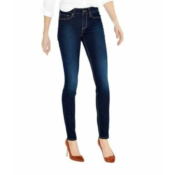 Levi's 711 Mid Rise Jeans Skinny Denim Dark Wash