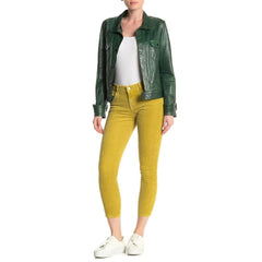 J Brand Mid Rise Absinthe Yellow Skinny Corduroy Pants
