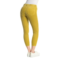 J Brand Mid Rise Absinthe Yellow Skinny Corduroy Pants