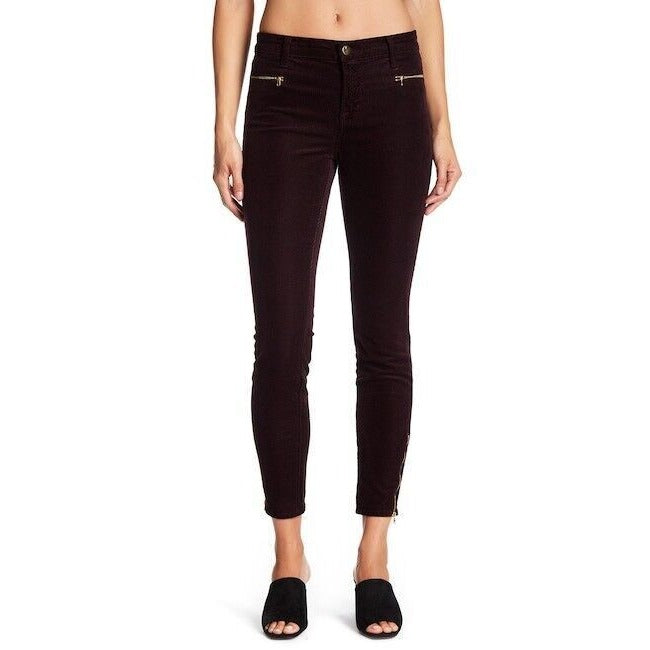 J Brand Iselin Stretch Blackberry Ankle Zip Corduroy Pants