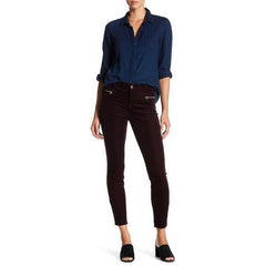 J Brand Iselin Stretch Blackberry Ankle Zip Corduroy Pants