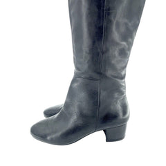 Aldo Black Leather Over The Knee Boots