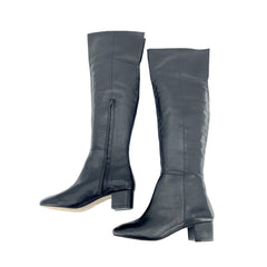 Aldo Black Leather Over The Knee Boots