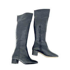 Aldo Black Leather Over The Knee Boots