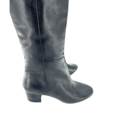 Aldo Black Leather Over The Knee Boots
