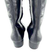 Aldo Black Leather Over The Knee Boots