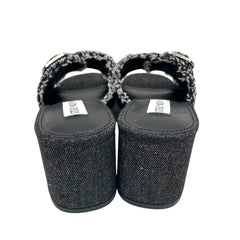 Steve Madden Black Denim Slip On Mule Sandals