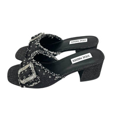 Steve Madden Black Denim Slip On Mule Sandals