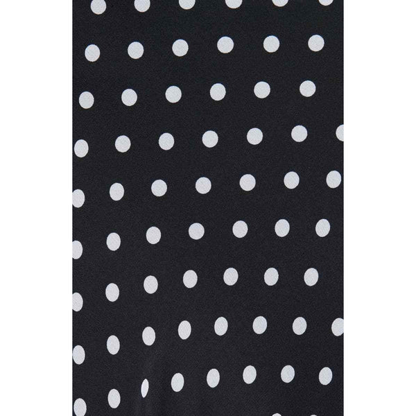 Lewit Polka Dot Silk Midi Skirt A Line Lace Trim