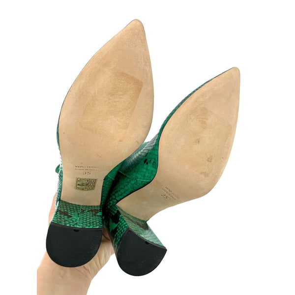 Paris Texas Green Snake Print Leather Tall Boots