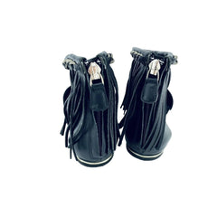 Rebecca Minkoff Faith Ankle Strap Fringe Pointed Toe Flats