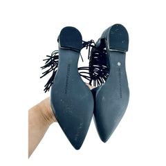 Rebecca Minkoff Faith Ankle Strap Fringe Pointed Toe Flats