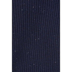 Nordstrom Signature V Neck Navy Blue Tweed Cashmere Sweater