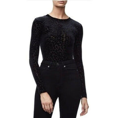 Good American Black Velvet Burnout Thong Bodysuit The Wilder One