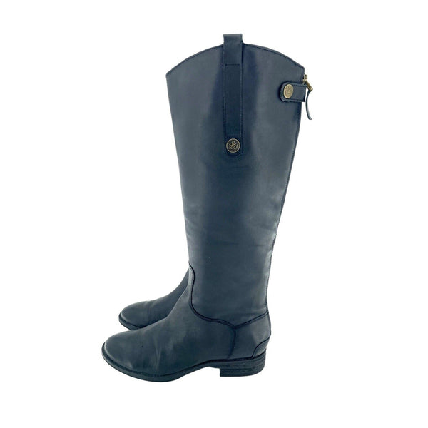 Sam Edelman Black Leather Tall Military Riding Boots