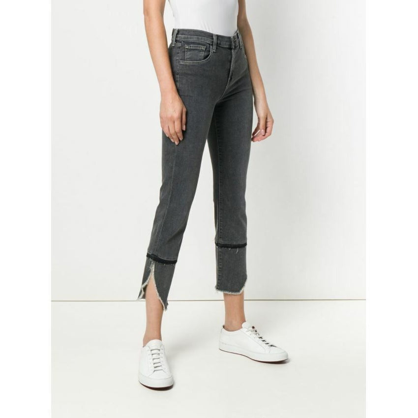 J Brand High Rise Fray Crop Straight Leg Ruby Jeans