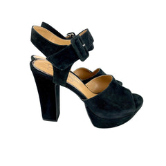 Jessica Simpson Naenia Block Heel Platform Black Suede Sandals
