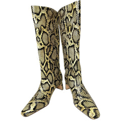 Loeffler Randall Leighton Sahra Tall Snake Leather Print Boots