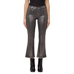 J Brand Selena Mid-Rise Crop Boot Cut In Foiled Chrome Jeans