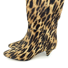 Vince Camuto Leopard Print Cone Heel Pointed Toe Booties