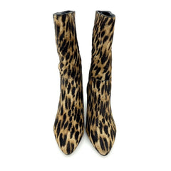 Vince Camuto Leopard Print Cone Heel Pointed Toe Booties