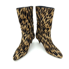 Vince Camuto Leopard Print Cone Heel Pointed Toe Booties