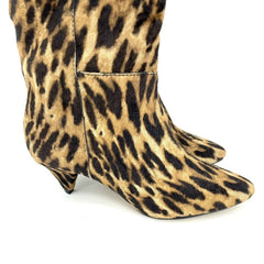 Vince Camuto Leopard Print Cone Heel Pointed Toe Booties