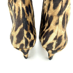 Vince Camuto Leopard Print Cone Heel Pointed Toe Booties