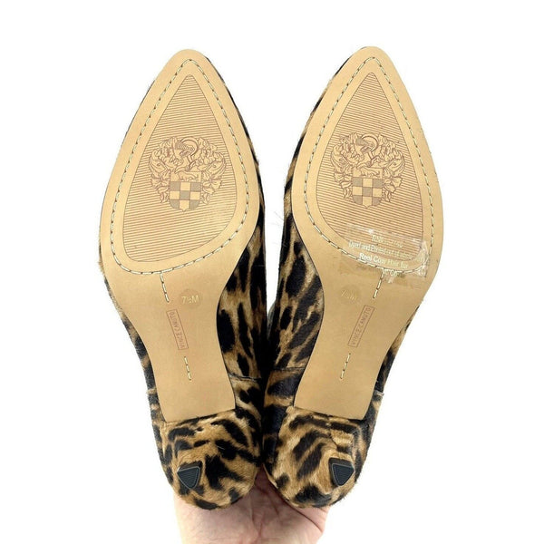 Vince Camuto Leopard Print Cone Heel Pointed Toe Booties