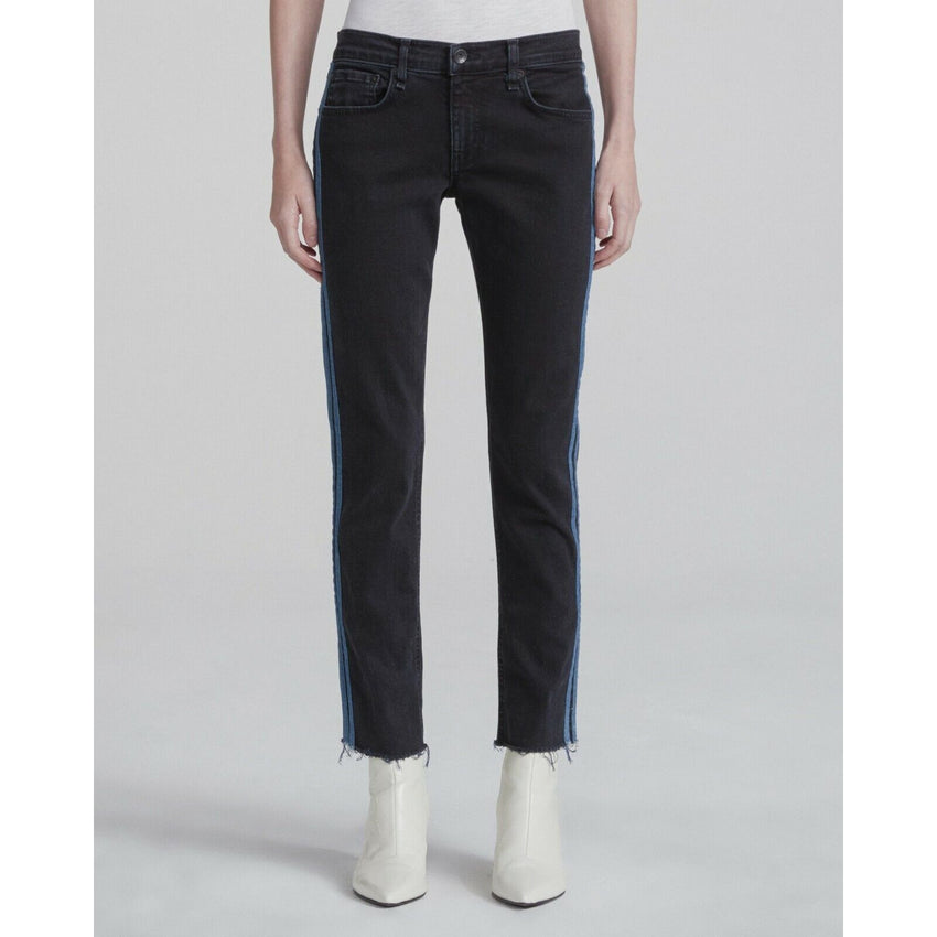 Rag & Bone Dre Low Rise Stretch Ankle Jeans Side Stripes