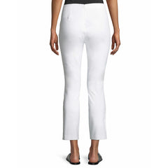 Rag & Bone Simone White Stretch High Rise Crop Ankle Snaps Slim Pants