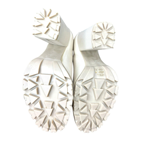 Schutz Beige Leather Faux Fur Lining Leather Bootie