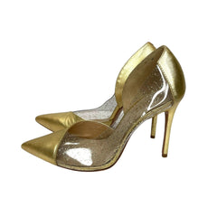 Schutz Chelsie Metallic Napa/Vinyl Gold Pumps - FLOOR SAMPLE