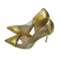 Schutz Chelsie Metallic Napa/Vinyl Gold Pumps - FLOOR SAMPLE