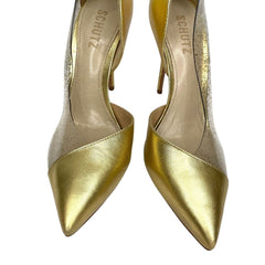 Schutz Chelsie Metallic Napa/Vinyl Gold Pumps - FLOOR SAMPLE