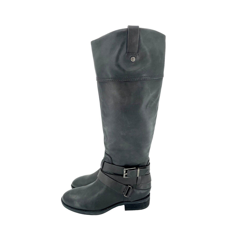 Vince Camuto Grey Leather Tall Riding Boots