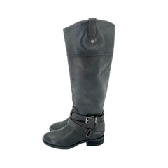 Vince Camuto Grey Leather Tall Riding Boots