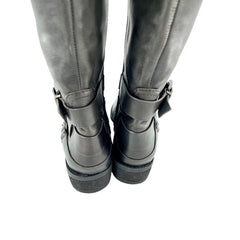 Vince Camuto Grey Leather Tall Riding Boots