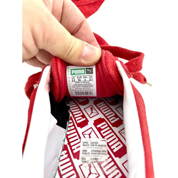 Puma Womens Varsity Sneakers Red 36773503 Low Top Lace Up Red Suede - PRE-OWNED