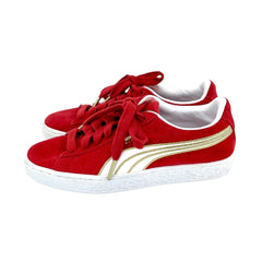 Puma Womens Varsity Sneakers Red 36773503 Low Top Lace Up Red Suede - PRE-OWNED