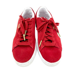 Puma Womens Varsity Sneakers Red 36773503 Low Top Lace Up Red Suede - PRE-OWNED