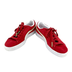 Puma Womens Varsity Sneakers Red 36773503 Low Top Lace Up Red Suede - PRE-OWNED