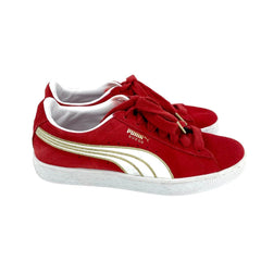 Puma Womens Varsity Sneakers Red 36773503 Low Top Lace Up Red Suede - PRE-OWNED